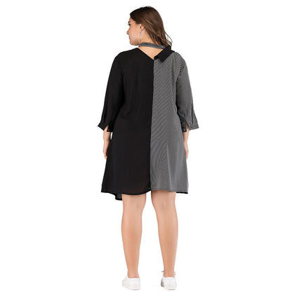 Women Irregular Plus Sizes Fall Short Dresses-STYLEGOING