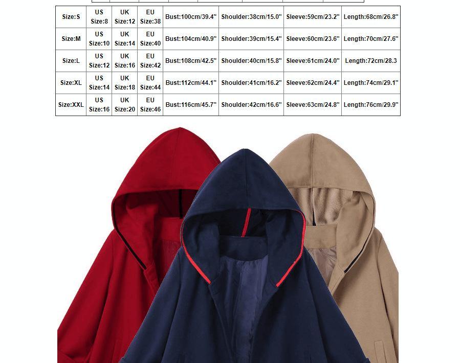 Women Casaul Long Sleeves Fall/winter Overcoat with Hat-STYLEGOING