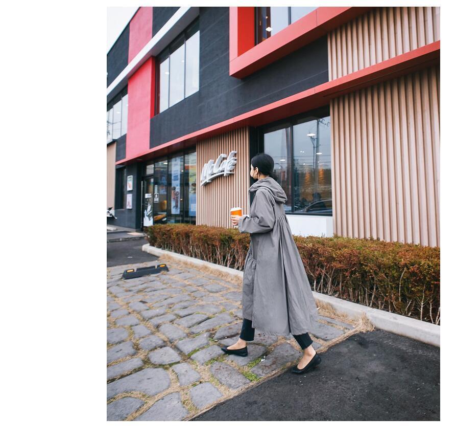 Women Loose Chic Midi Length Plus Size Trenchocat-STYLEGOING