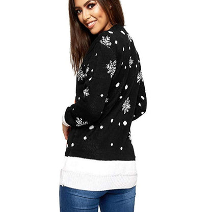 Casual Letter Print Christmas Pullover Knitted Sweaters