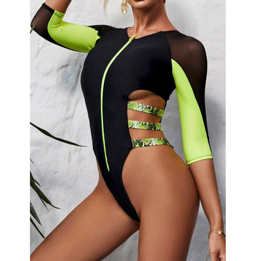 Long Sleeve One-Piece Wetsuit/Swimwear-STYLEGOING