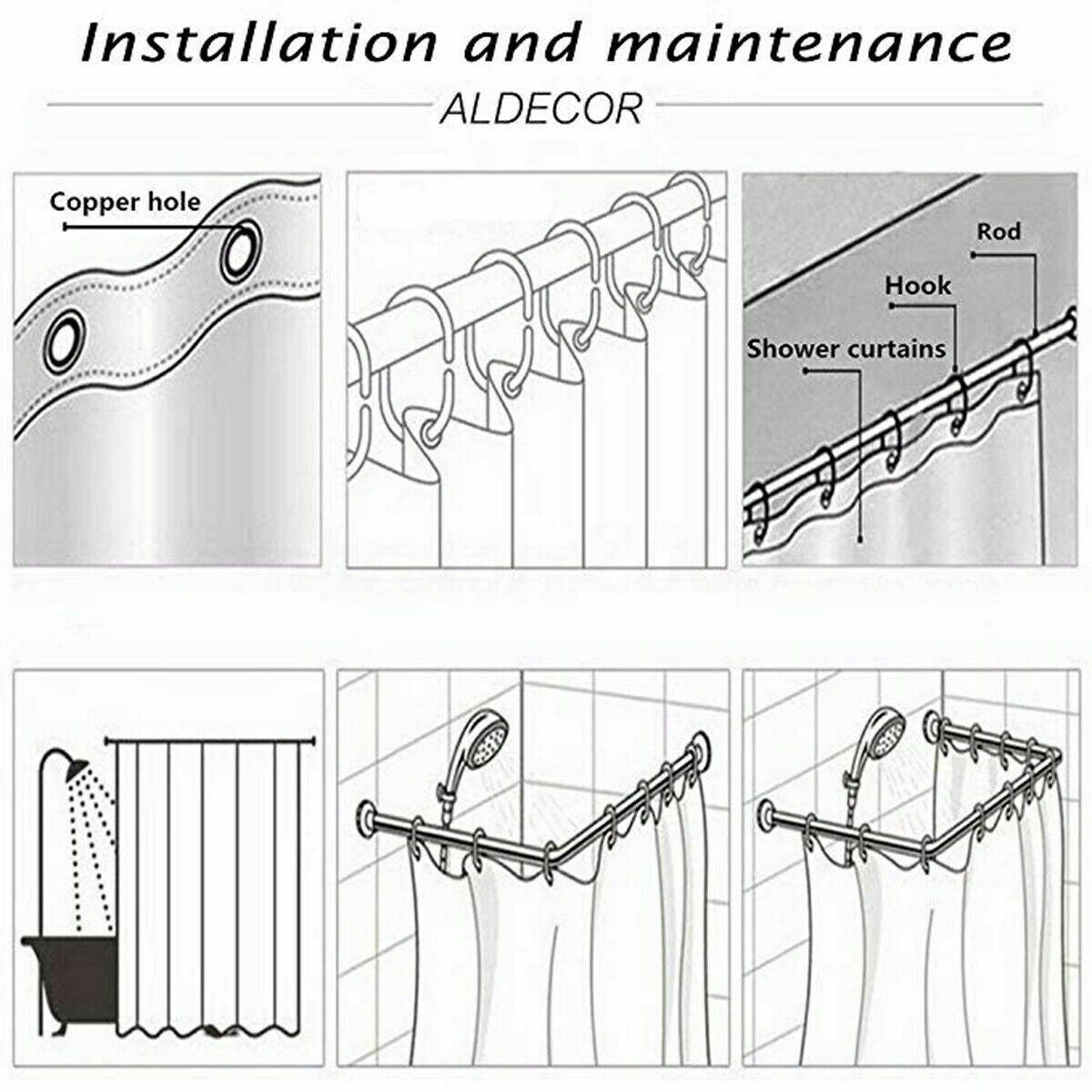Happy Merry Christmas Shower Curtain Bathroom Sets Non-Slip Toilet Lid Cover