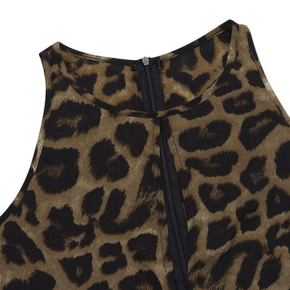 Sexy Leopard Plus Size Women Casual Rompers-STYLEGOING