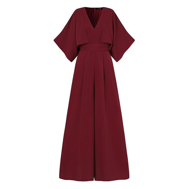 Elegant V Neck Office Lady Plus Size Women Rompers-STYLEGOING