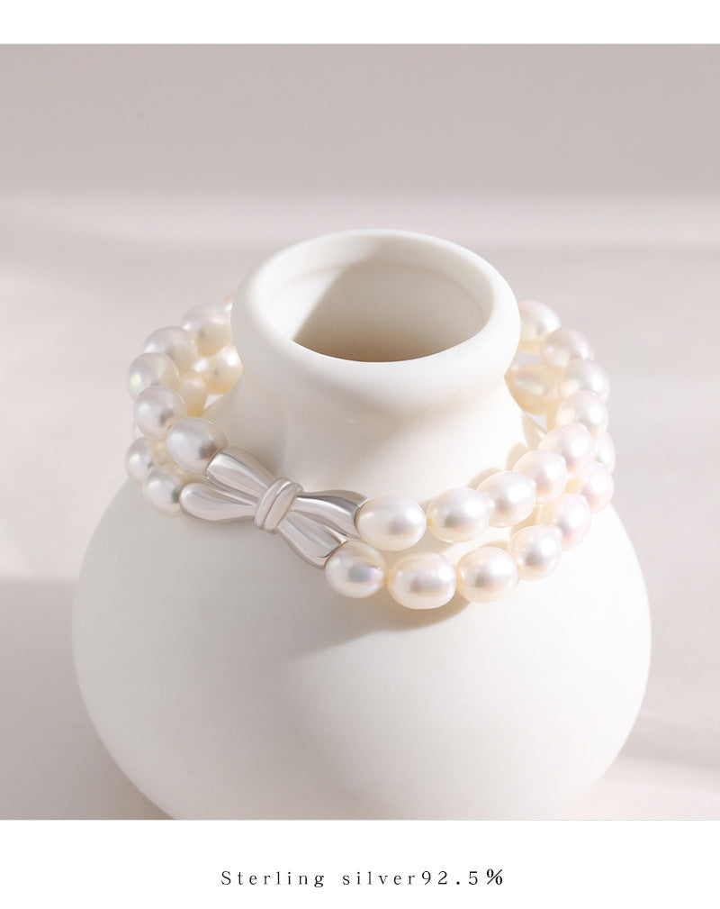 Fashion Butterfly Design Sterling Silver Pearl Bracelets