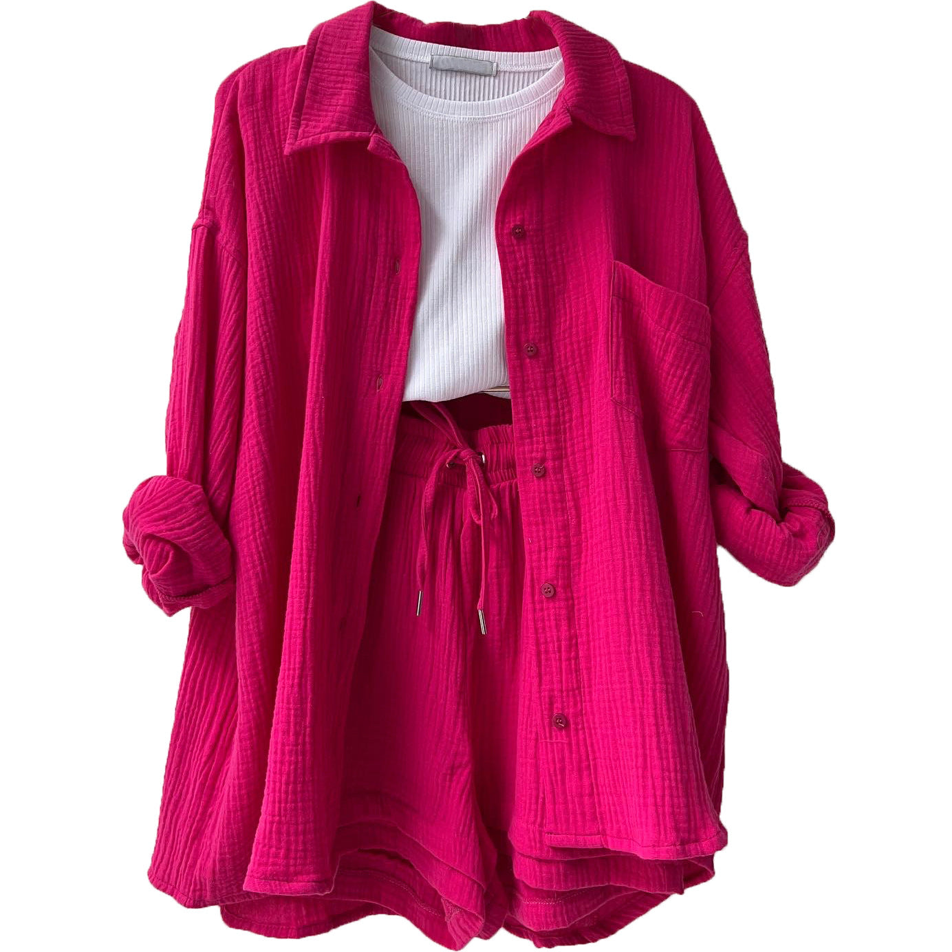 Casual Drawstring Plus Sizes Three Pieces Women Suits
