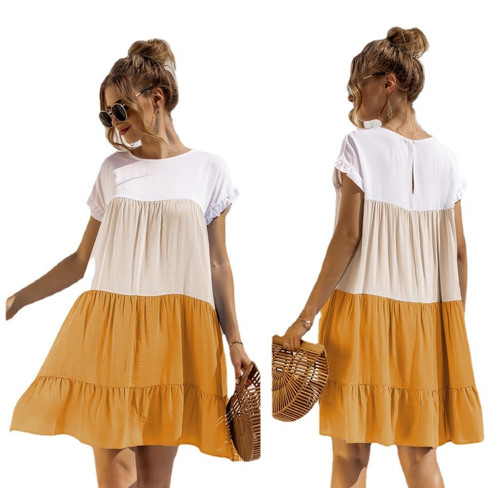 Summer Leisure Ruffled Daily Short Dresses-STYLEGOING