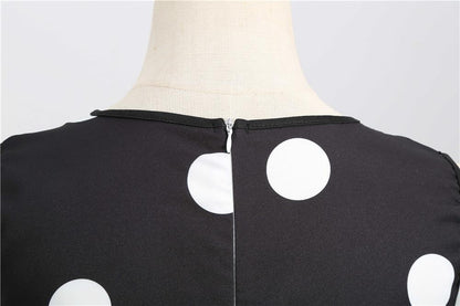 Casaul Sleeveless Dot Print Vintage Dresses-STYLEGOING