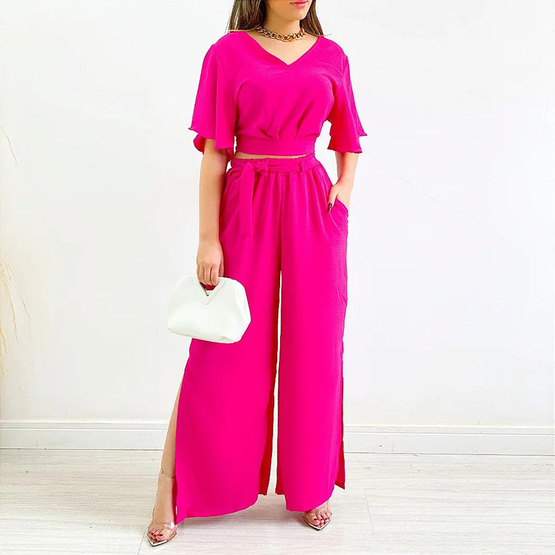Casual Summer Wide Legs Women Suits