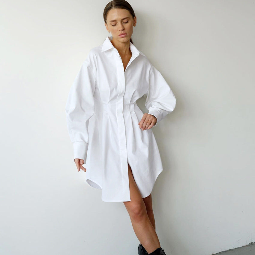 Vintage Long Sleeves Short Shirts Dresses