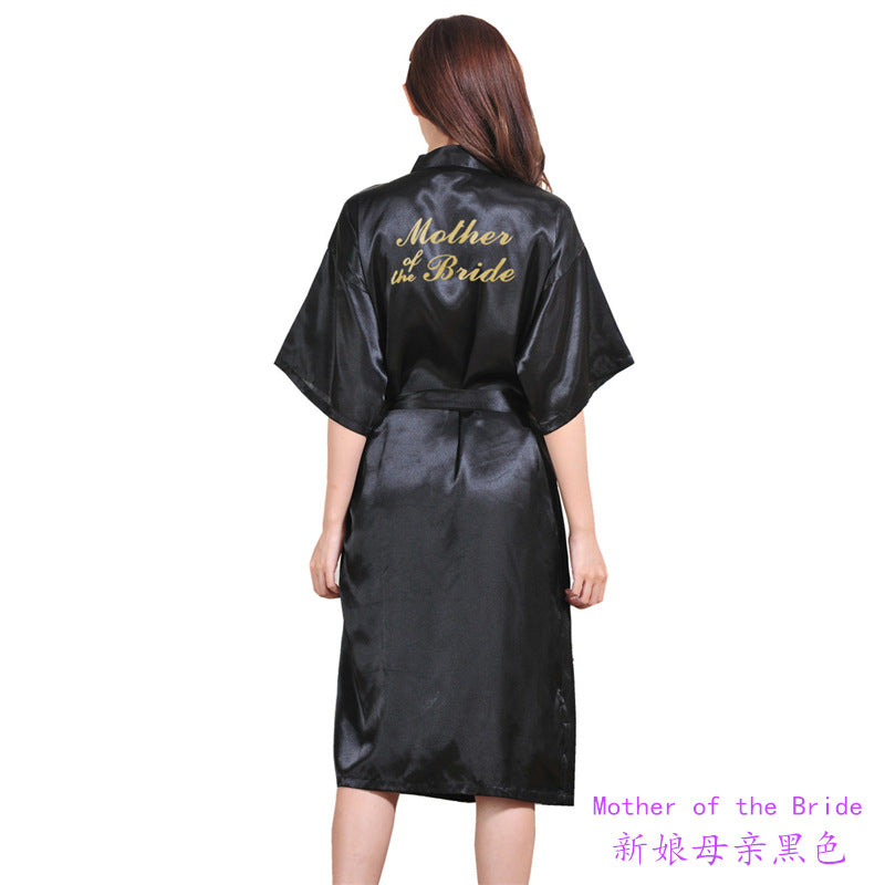Sexy Satin Mother of Bride Wedding Women Long Night Gown