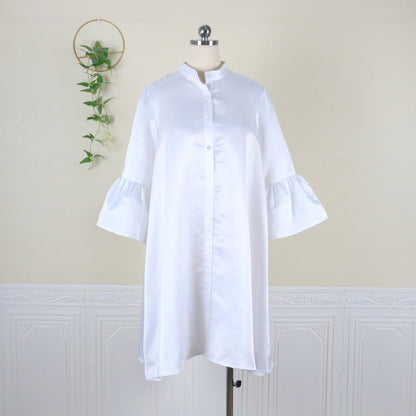 Women Stand Collar Plus Sizes Shirts Dresses
