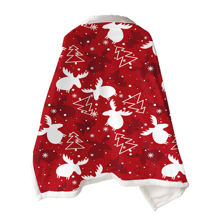 2 In 1 Warm Soft Throw Blanket for Christmas