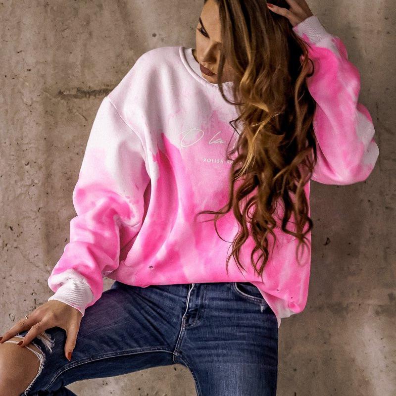 New Dyed Round Neck Women Hoodies-STYLEGOING