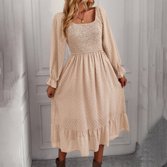 Elegant Square Neckline Summer Holiday Dresses