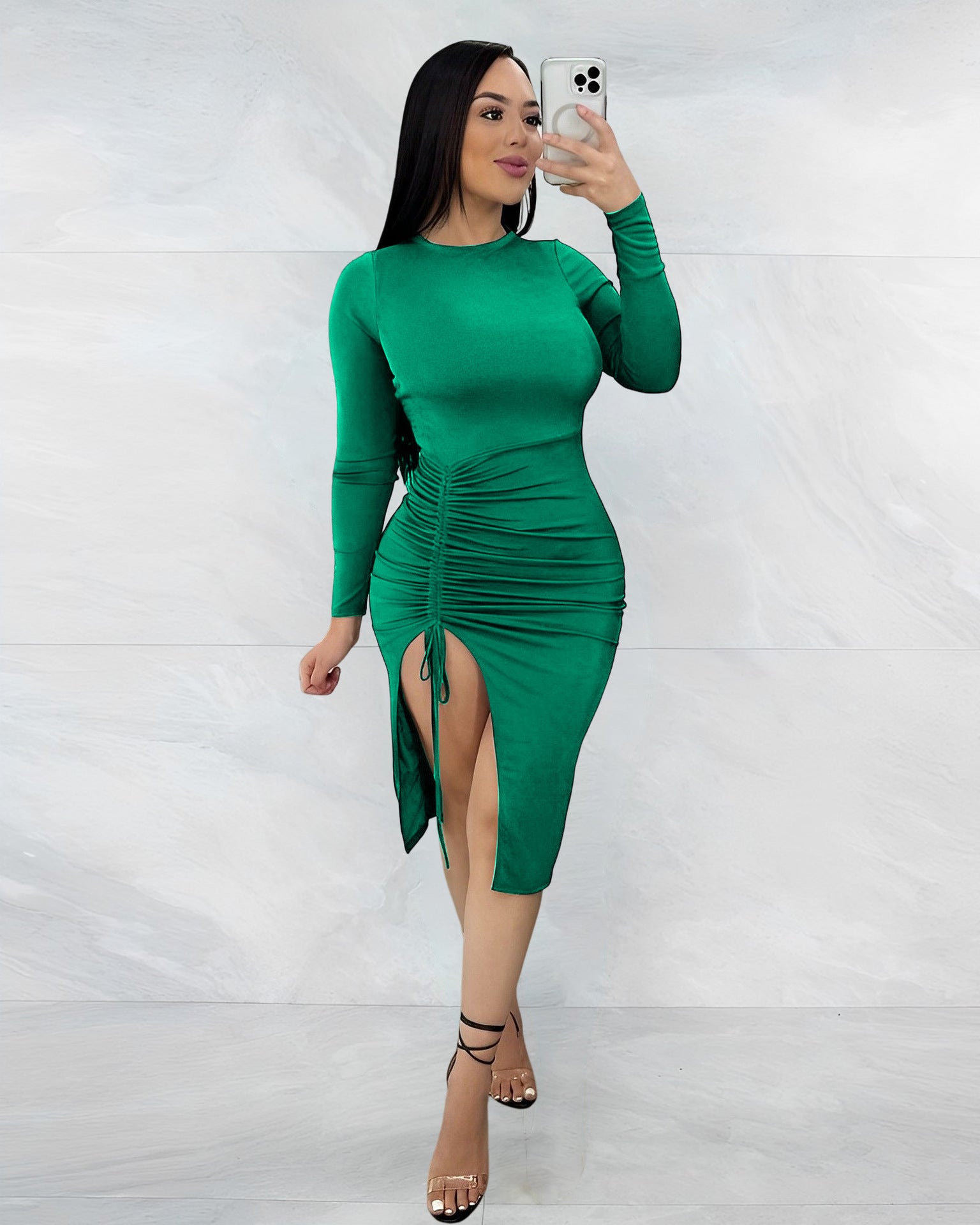 Sexy Drawstring Design Sheath Dresses for Women