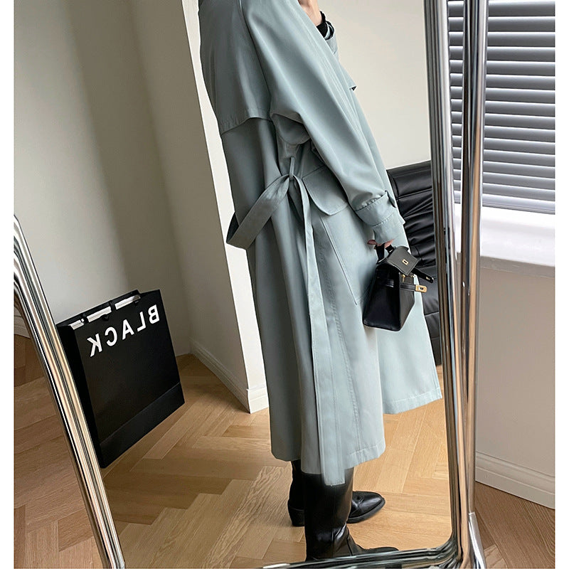 Casual Fashion Women Long Overcoats with Belt
