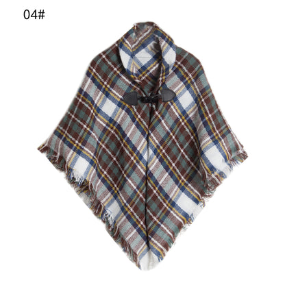 Winter Plaid Cloak Capes for Kids