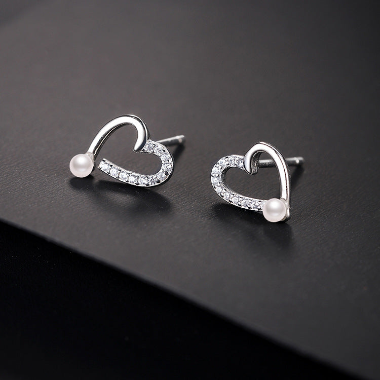 Desined Pearl Sterling Silver Earrings Studs for Women