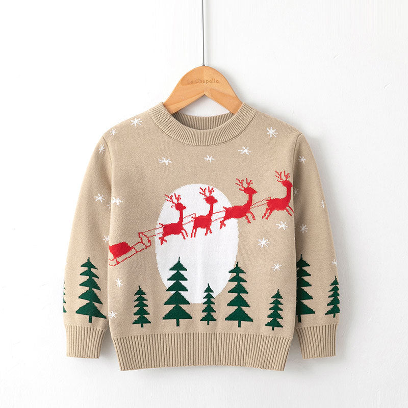 Merry Christmas Knitting Kids Sweaters