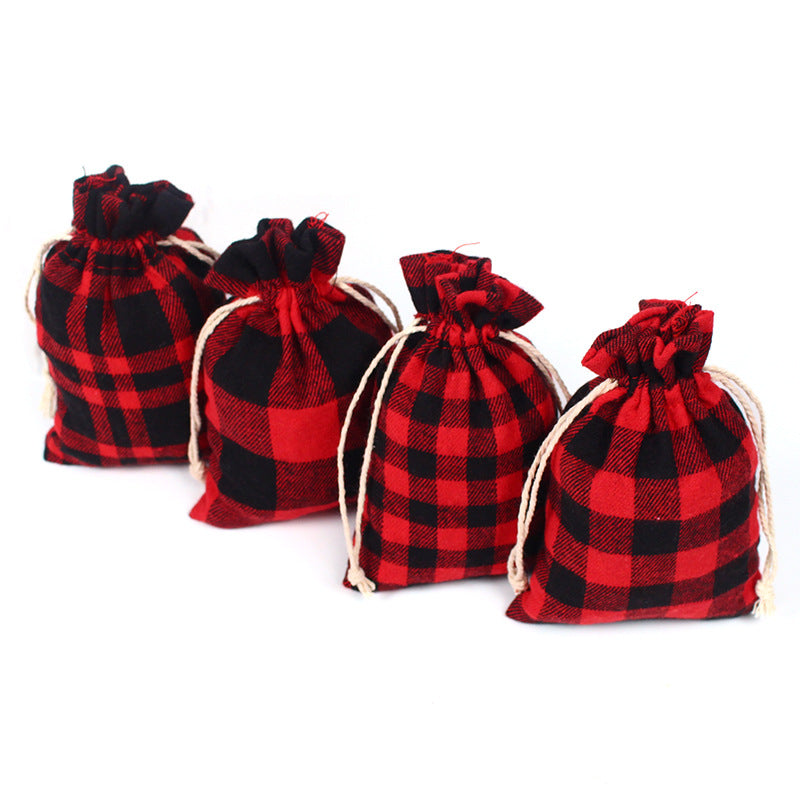 Red&Green Cotton Christmas Gift Bags 50pcs/Set