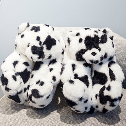 Winter Teddy Bear Plush Slippers