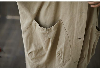 Casual Plus Sizes Long Hoody Trenchcoat-STYLEGOING