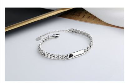 Happy Everyday Tank Style Women Sterling Silver Bracelets