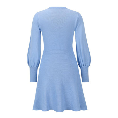 Women Plus Sizes Knitting Winter Dresses-STYLEGOING