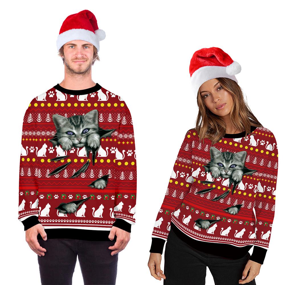Christmas Cat His-and-hers Hoodies Sweaters