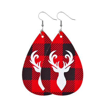 Christmas Style Water-drop Snowflake Earring 2 Sets