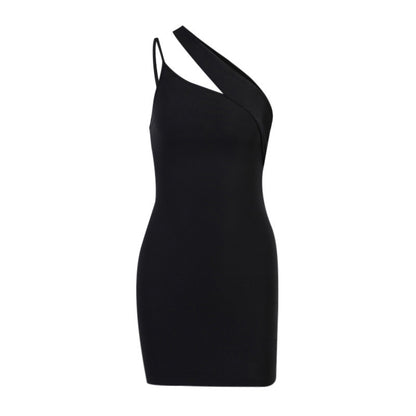 Sexy Black One Shoulder Short Dresses for Women