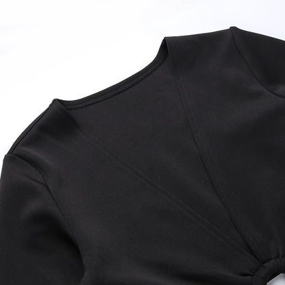 Sexy Long Sleeves Waist Baring Party Dresses