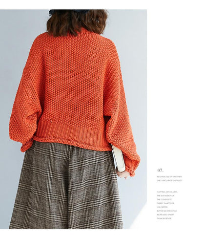 Women High Neck Knitting Sweaters-STYLEGOING