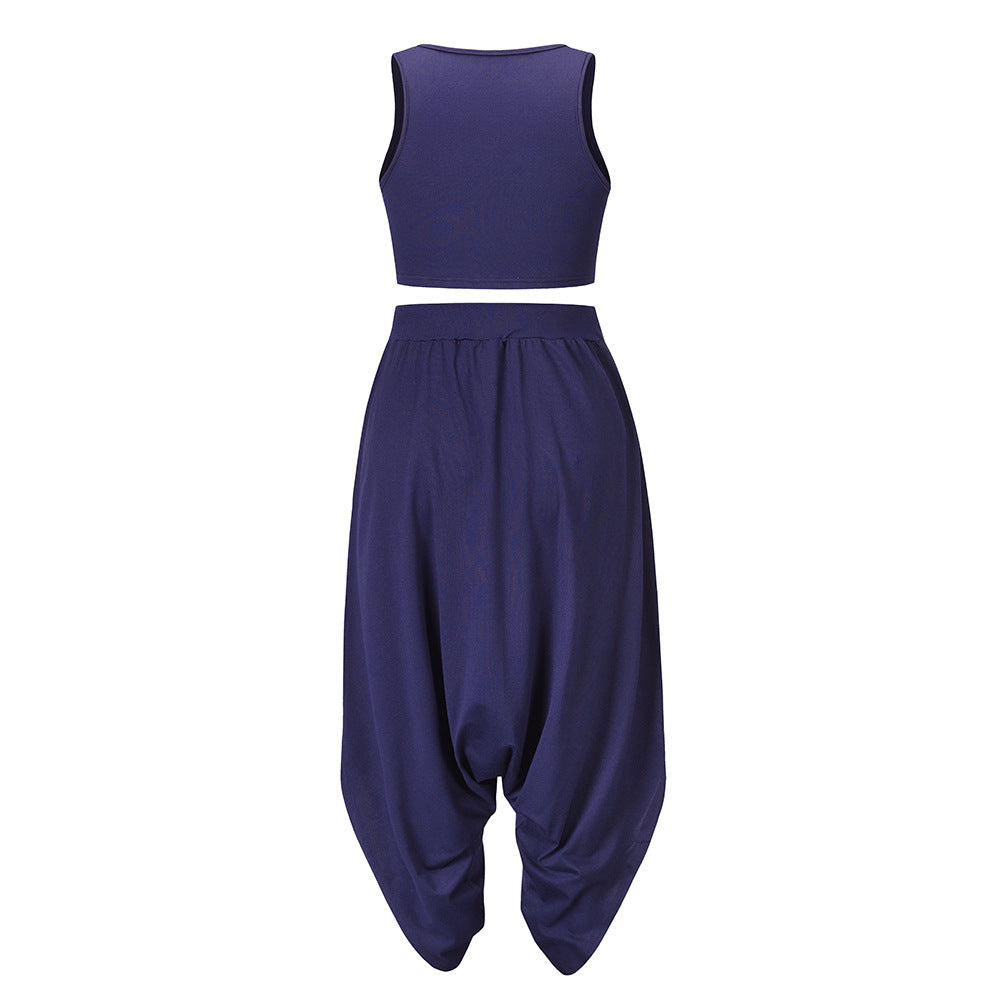 Casual Summer Sleeveless T Shirts&harem Pants