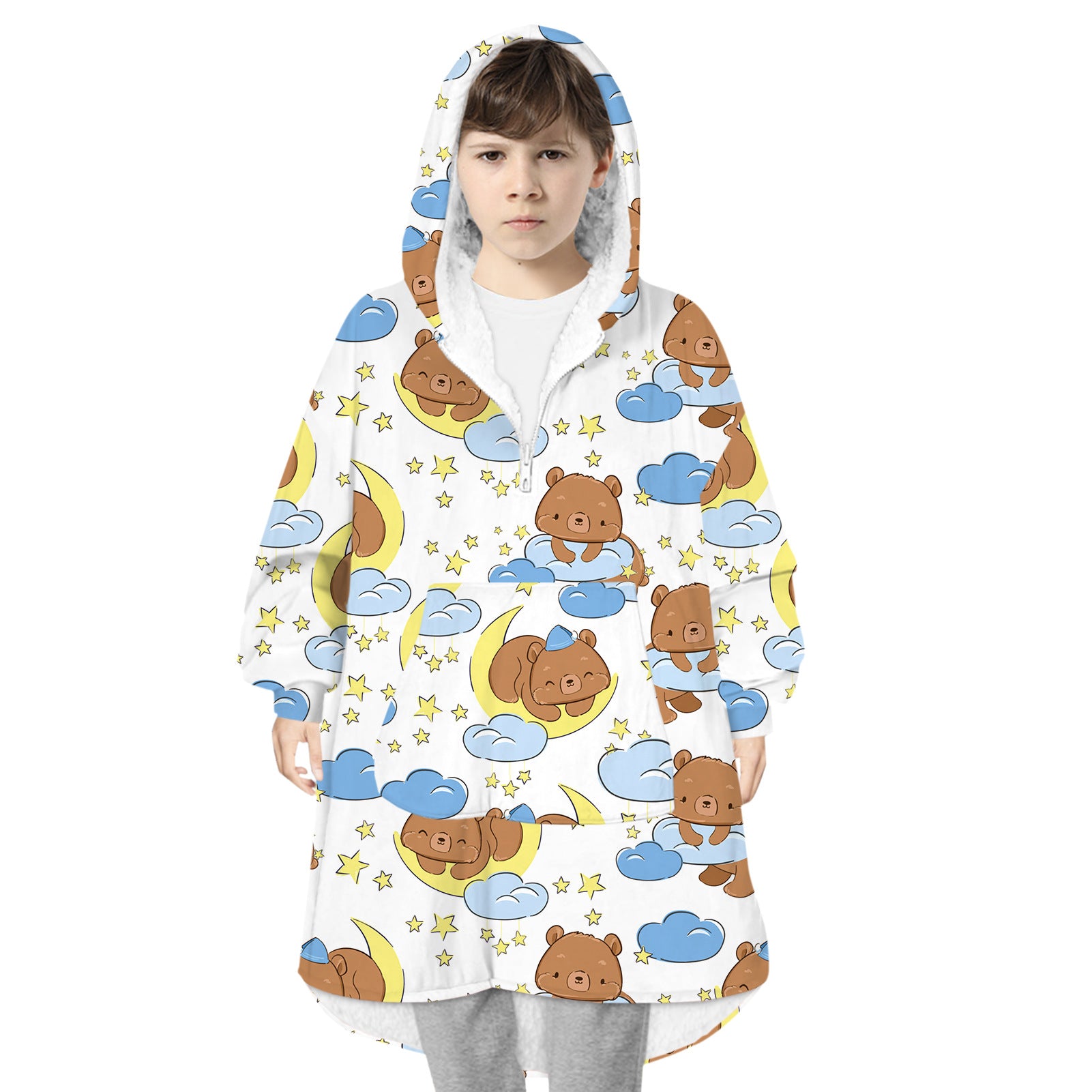 Soft Bee Print Lazy Wearable Watching TV Blanket