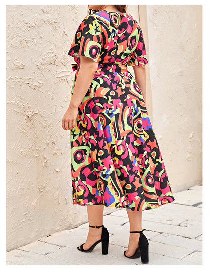 Summer Short Sleeves Plus Sizes Dresses