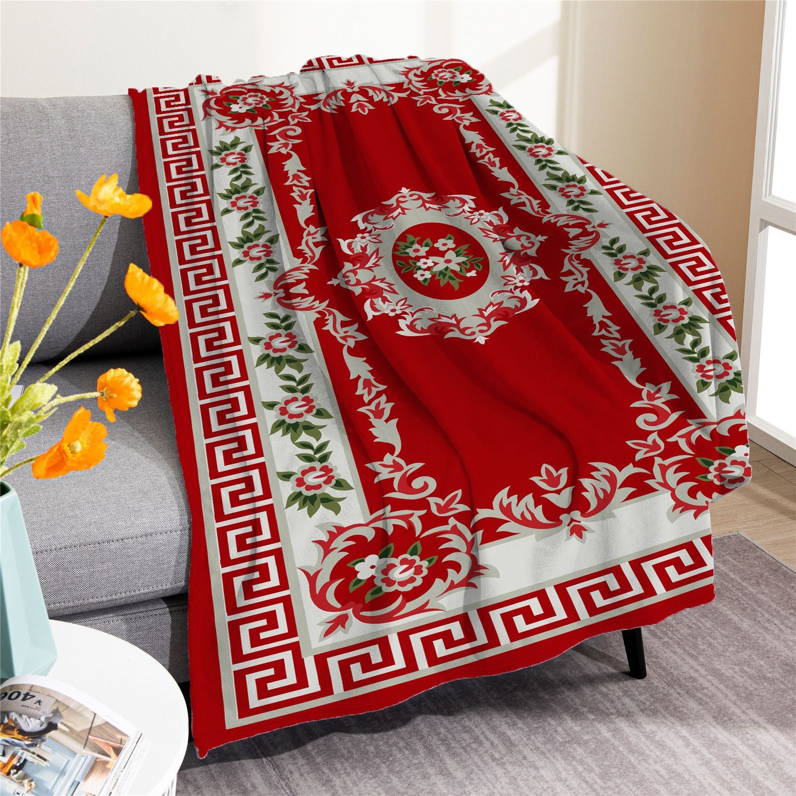 Vintage Boho Fleece Throw Blankets