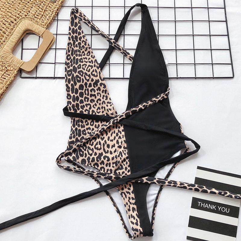 New Sexy V-neck Backless One Piece Swimwear-STYLEGOING