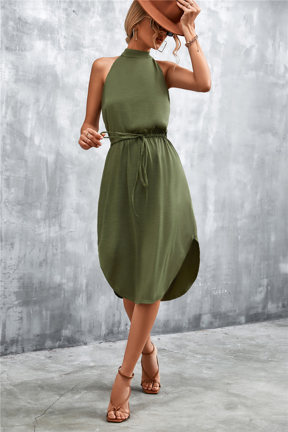 Casual Backless Halter Summer Daily Dresses