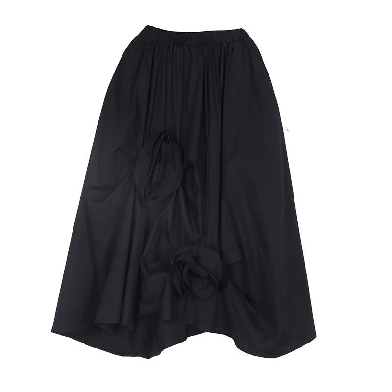 Casual 3D Flower Decoration Women Skirts