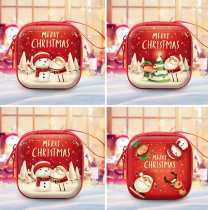 Merry Christmas Square Shaped Coins Storage Bag 10pcs/Set