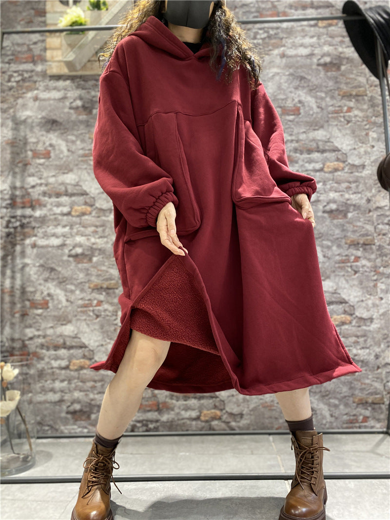 Winter Velvet Plus Sizes Women Cozy Long Dresses
