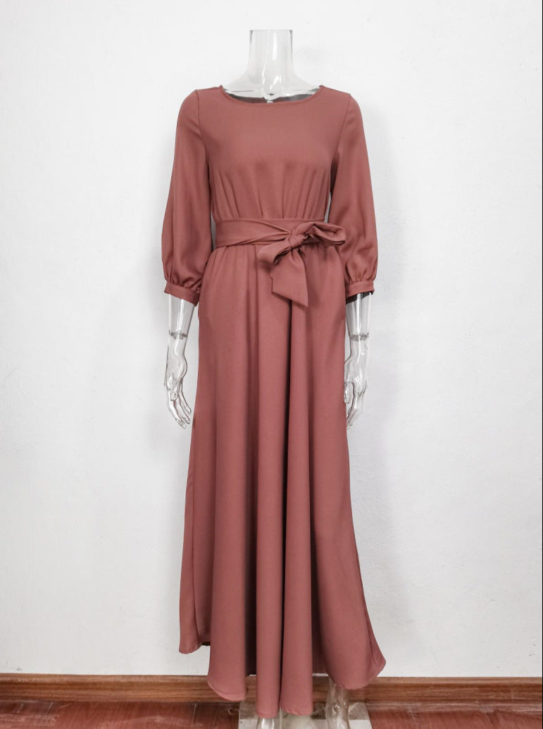 Elegant Summer Round Neck Long Party Dresses