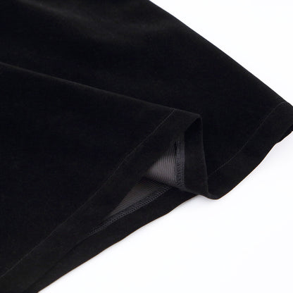 Women Puff Sleeves Black Fall Short Dresses