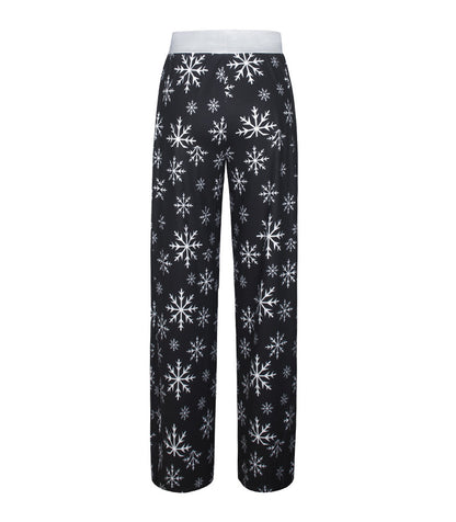 Casual Merry Christmas Wide Legs Pants for Women