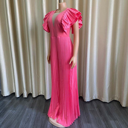 Sexy Deep V Neck Women Long Jumpsuits