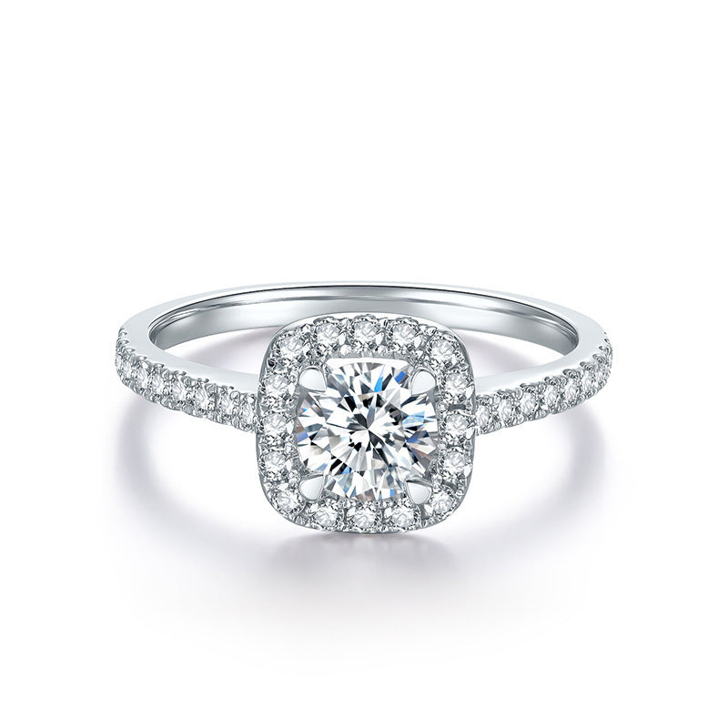 Fashion Square Shaped Sterling Sliver Rings for Women