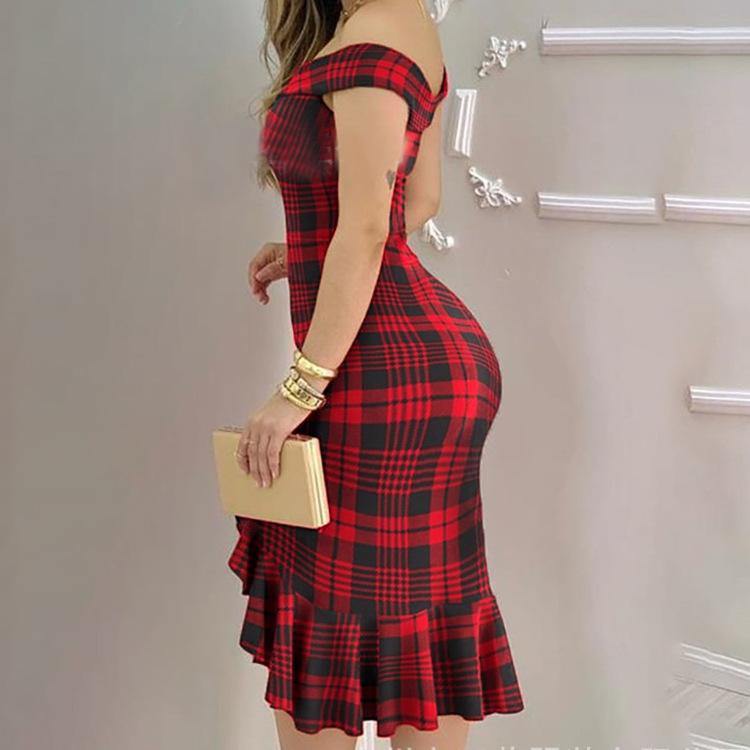 Sexy Off The Shoulder Ruffled Short Dresses-STYLEGOING