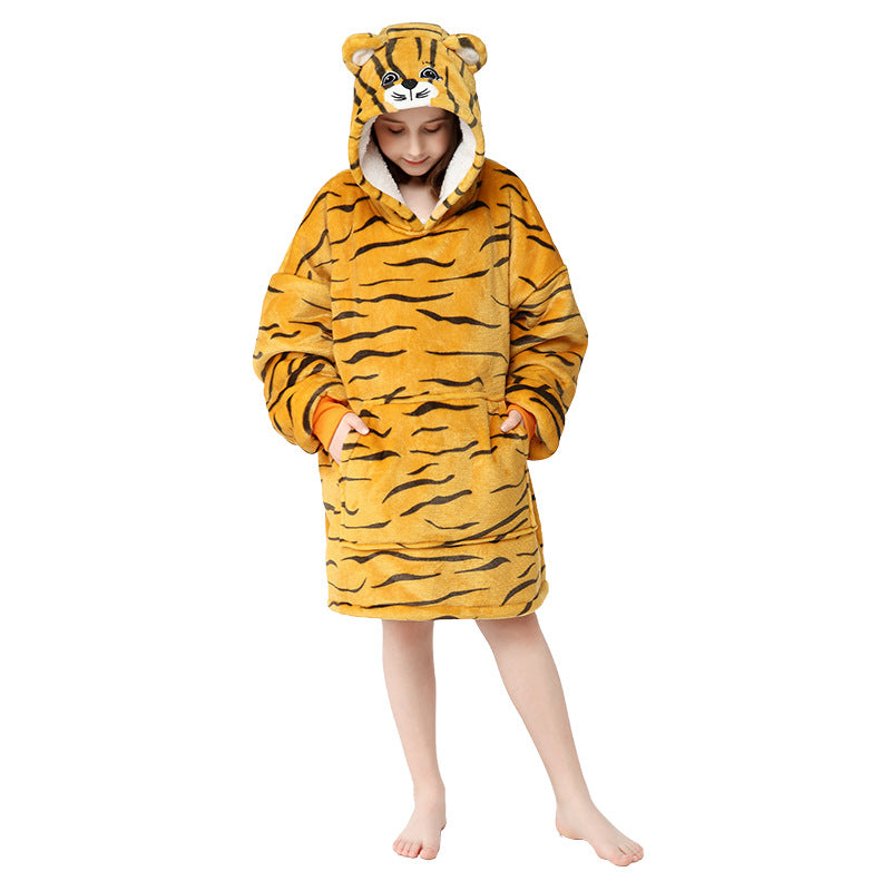 Unicorn Design Velvet Lazy Throw Blanket Sleepwear for Kids